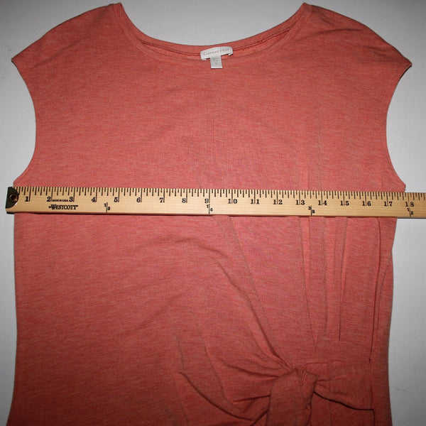 Garnet Hill Sz S Orange Pink Side Tie Detail Tencel Lyocel Spandex T Shirt Dress