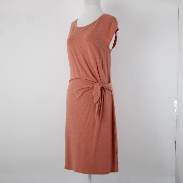 Garnet Hill Sz S Orange Pink Side Tie Detail Tencel Lyocel Spandex T Shirt Dress