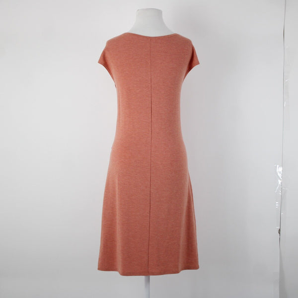 Garnet Hill Sz S Orange Pink Side Tie Detail Tencel Lyocel Spandex T Shirt Dress