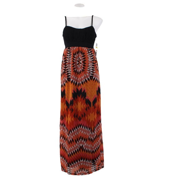 INC Dress NEW $90 Tribal Starbrst Sz M Black Red Multi Lined Rayon Poly Dress