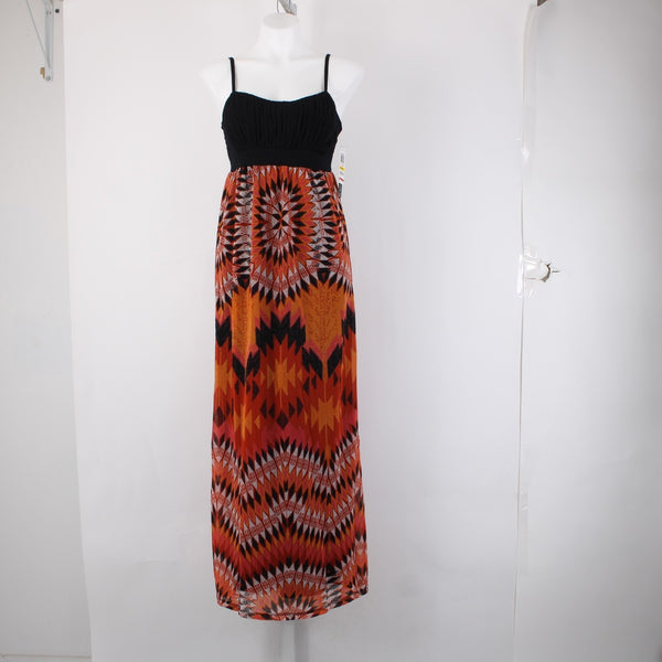 INC Dress NEW $90 Tribal Starbrst Sz M Black Red Multi Lined Rayon Poly Dress