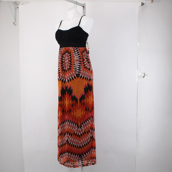 INC Dress NEW $90 Tribal Starbrst Sz M Black Red Multi Lined Rayon Poly Dress