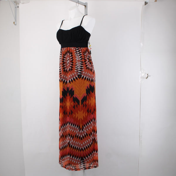INC Dress NEW $90 Tribal Starbrst Sz M Black Red Multi Lined Rayon Poly Dress