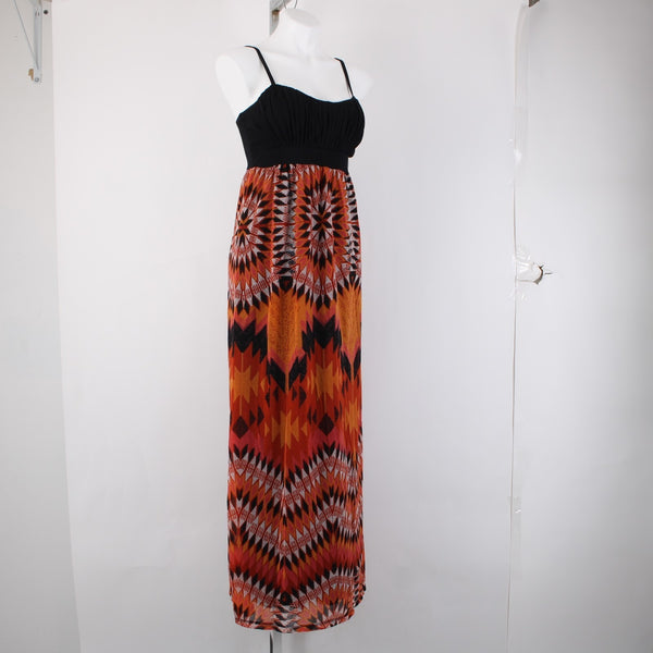 INC Dress NEW $90 Tribal Starbrst Sz M Black Red Multi Lined Rayon Poly Dress