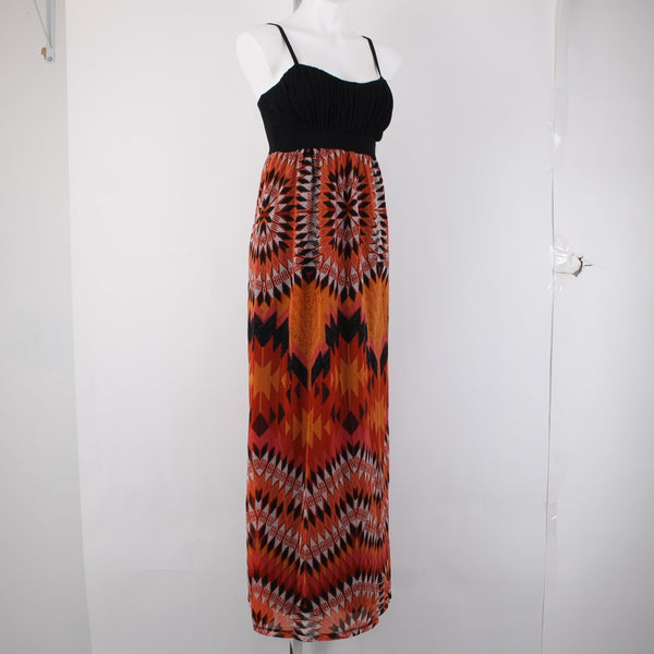 INC Dress NEW $90 Tribal Starbrst Sz M Black Red Multi Lined Rayon Poly Dress