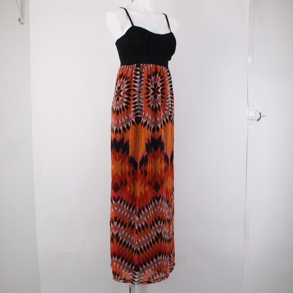 INC Dress NEW $90 Tribal Starbrst Sz M Black Red Multi Lined Rayon Poly Dress