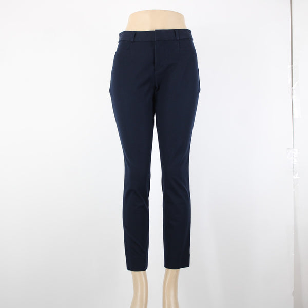 Banana Republic NEW Sloan Sz 2r x 27.5 Navy Blue High Rise Ankle Cotton Pant