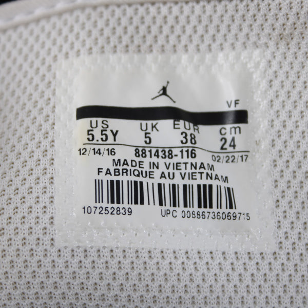 Nike Jordan Sneakers Sz 5.5Y White Purple Logo High Top Leather Fabric Sneakers