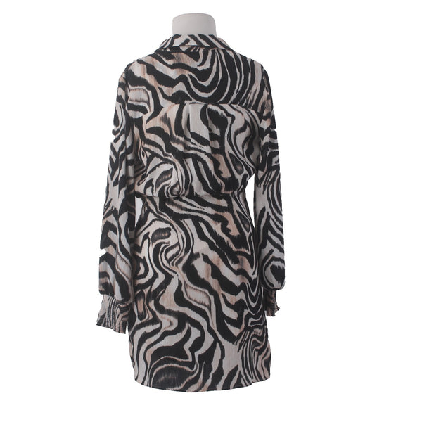 Anthropologie Dress NEW $148 Sz 6 Black Tan Multi Colored Animal Print Poly