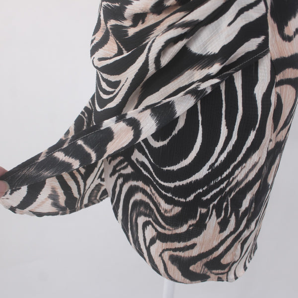 Anthropologie Dress NEW $148 Sz 6 Black Tan Multi Colored Animal Print Poly