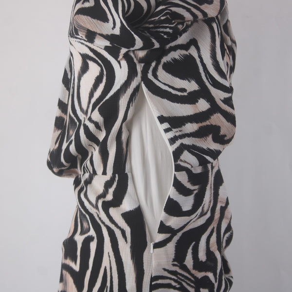 Anthropologie Dress NEW $148 Sz 6 Black Tan Multi Colored Animal Print Poly