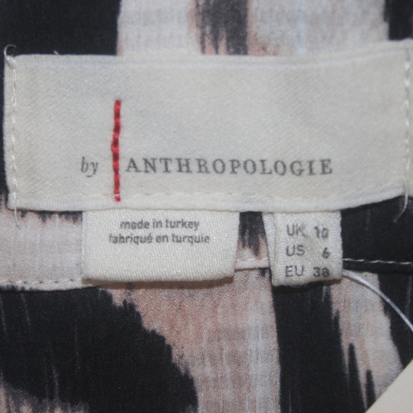 Anthropologie Dress NEW $148 Sz 6 Black Tan Multi Colored Animal Print Poly