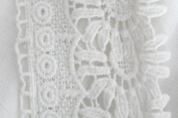 Chicos NEW $99 Sz 0 Ivory Boho Split Side Rayon Cotton Lace Trim Tunic Top