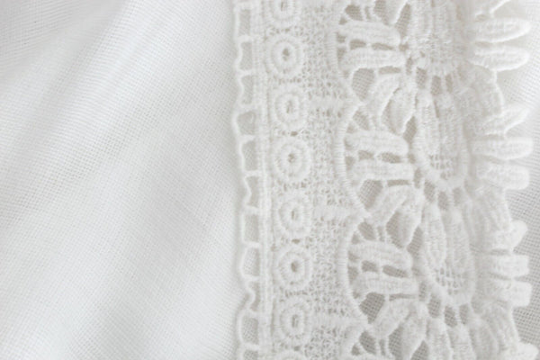 Chicos NEW $99 Sz 0 Ivory Boho Split Side Rayon Cotton Lace Trim Tunic Top
