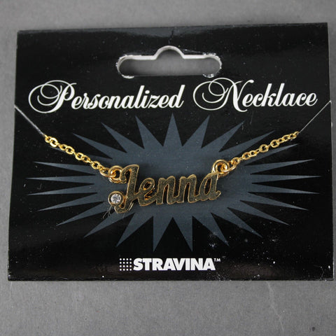 JENNA NEW Name Goldtone Rhinestone Accent 14.5" w 4.5" Multi Ring Ext Necklace