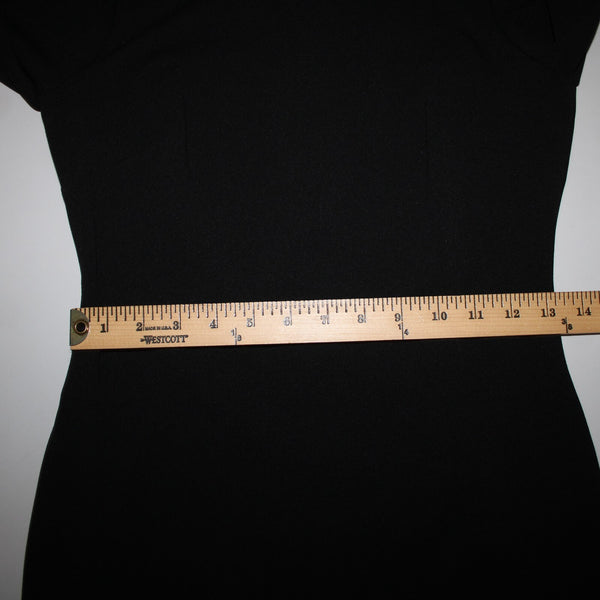 Calvin Klein Sz 6? Black Ruffle Bell Sleeve Zipper Lined Polyester Spandex Dress