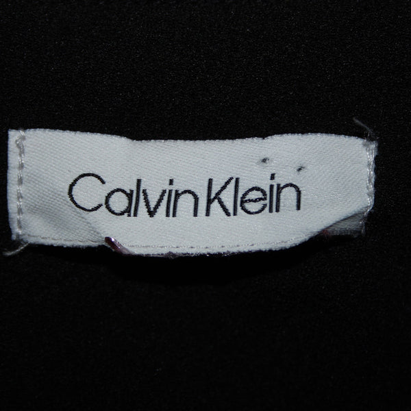 Calvin Klein Sz 6? Black Ruffle Bell Sleeve Zipper Lined Polyester Spandex Dress