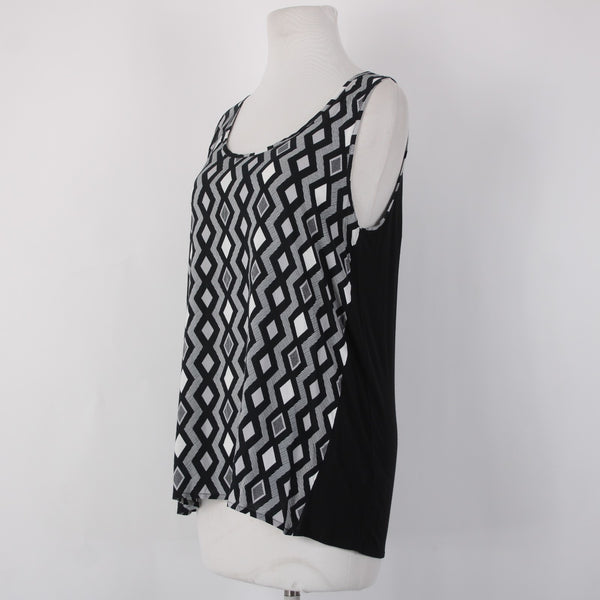 Apt 9 Top NEW $30 Sz S Black White Round Neck Sleeveless 100% Rayon Top