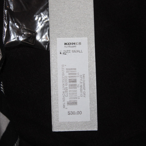 Apt 9 Top NEW $30 Sz S Black White Round Neck Sleeveless 100% Rayon Top