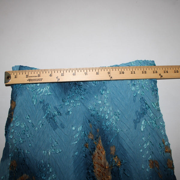 Komarov Sz S Blue Brown Elastic Waist Sheer Asymmetrical 100% Polyester Skirt