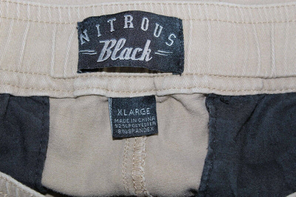 Nitrous Black Sz XL (30) X 9 Tan Polyester Blend Cut Off Shorts