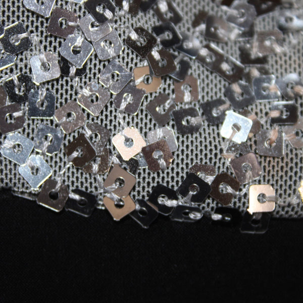 Joseph Ribkoff Top Sz 8 Black Silver Sequin Cuff n Collar Polyester Spandex Top