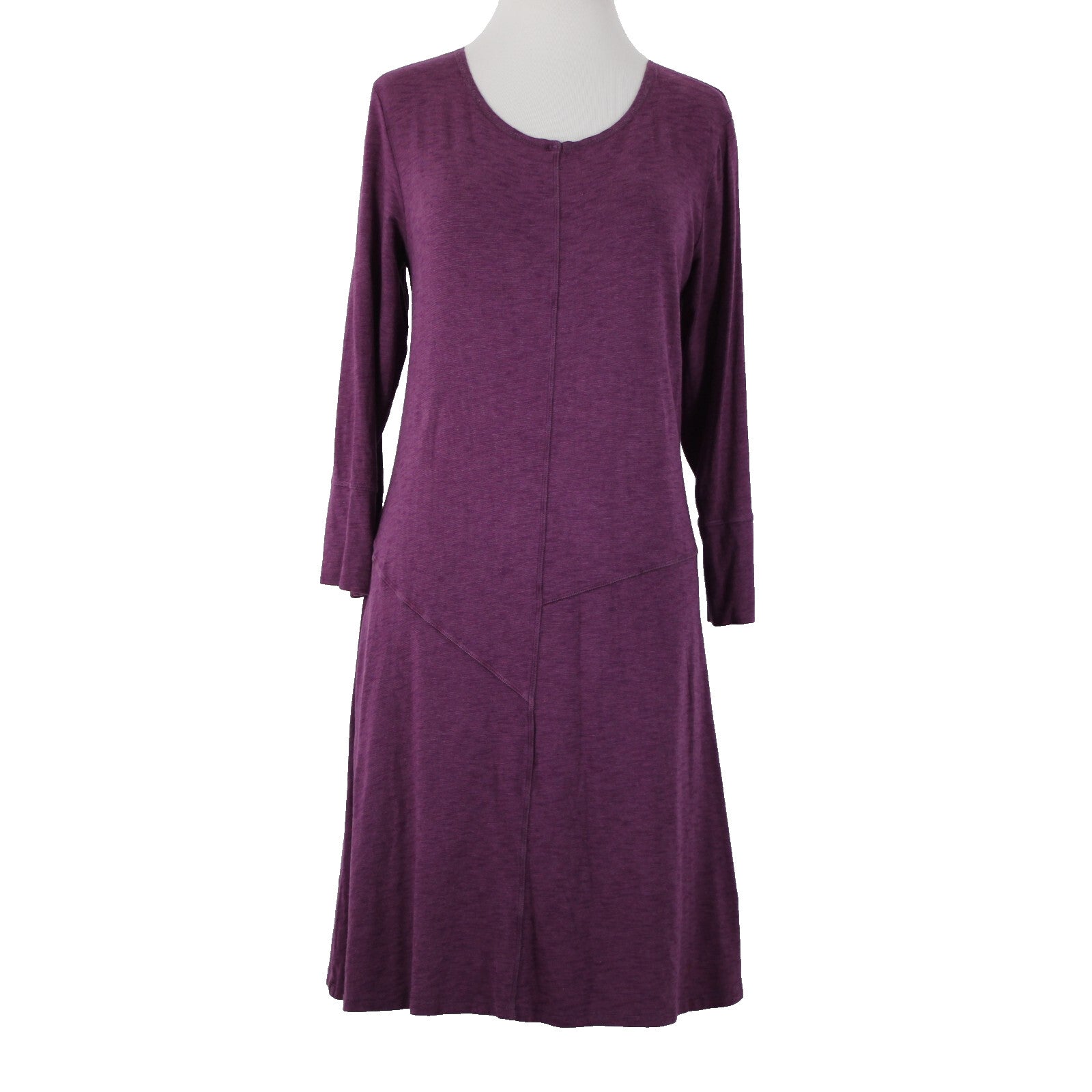 Blue Canoe Sz L Purple 3/4 Sleeve Organically Grown Cotton Spandex Dress