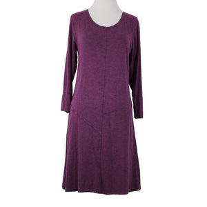 Blue Canoe Sz L Purple 3/4 Sleeve Organically Grown Cotton Spandex Dress
