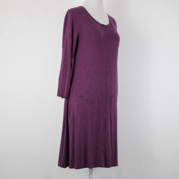 Blue Canoe Sz L Purple 3/4 Sleeve Organically Grown Cotton Spandex Dress