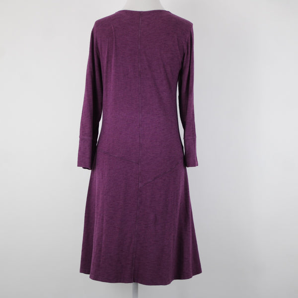 Blue Canoe Sz L Purple 3/4 Sleeve Organically Grown Cotton Spandex Dress