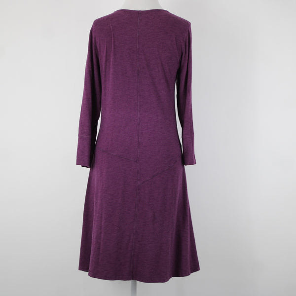 Blue Canoe Sz L Purple 3/4 Sleeve Organically Grown Cotton Spandex Dress