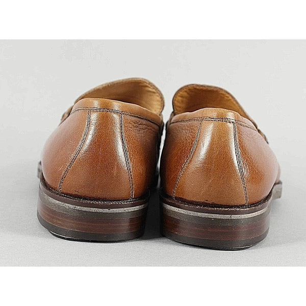Dawjnson Sz 43.5 Handmade Cognac Brown Leather Men's Loafers