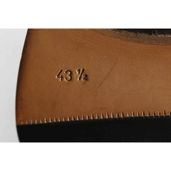 Dawjnson Sz 43.5 Handmade Cognac Brown Leather Men's Loafers