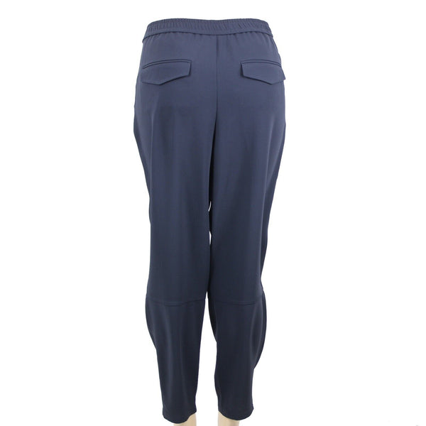 Ann Taylor NEW $98 Sz 10 x 29 Navy Blue Pockets Elastic Waist Acetate Poly Pant