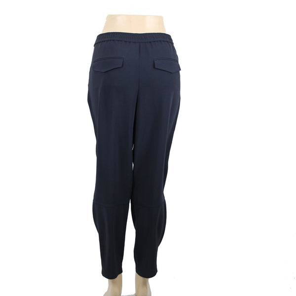 Ann Taylor NEW $98 Sz 10 x 29 Navy Blue Pockets Elastic Waist Acetate Poly Pant