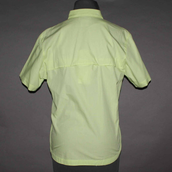 Columbia Sz M Lime Green Collared Sports Wear Breatheable 100% Cotton Top 336I