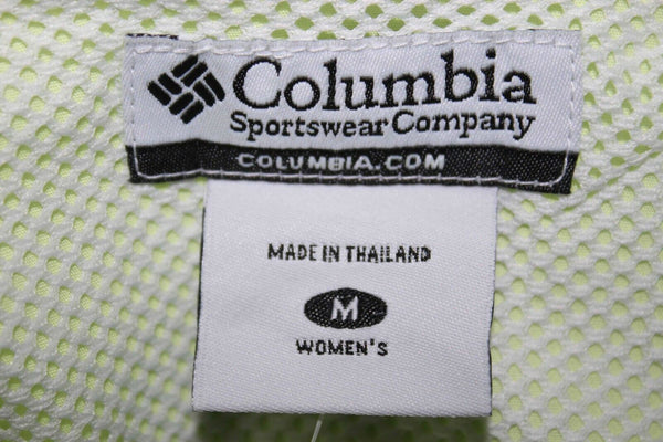 Columbia Sz M Lime Green Collared Sports Wear Breatheable 100% Cotton Top 336I