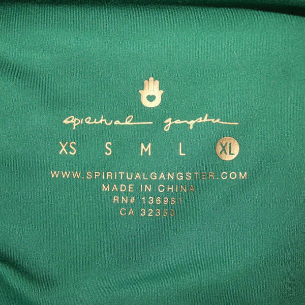 Spiritual Gangster AW Pant NEW $108 Embody Sz XL x 27 Green White Poly Elastane