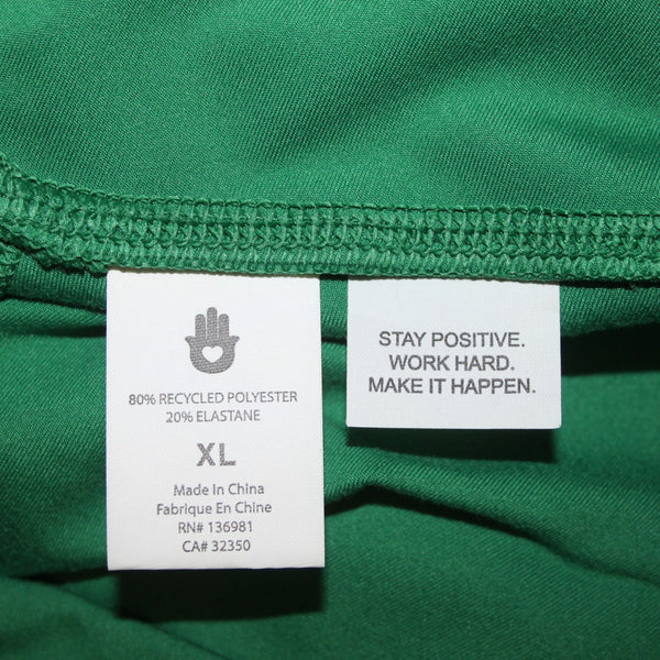 Spiritual Gangster AW Pant NEW $108 Embody Sz XL x 27 Green White Poly Elastane