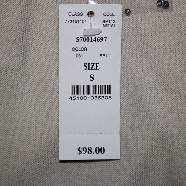 White House Black NEW $98 Sz S Cream Silver Sequin Collared Cotton Wrap Sweater