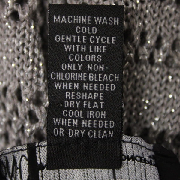 INC NEW $52 Sz XL Gray Metallic Blush Garden2 Open Knit Zebra Rayon Bld Asym Top