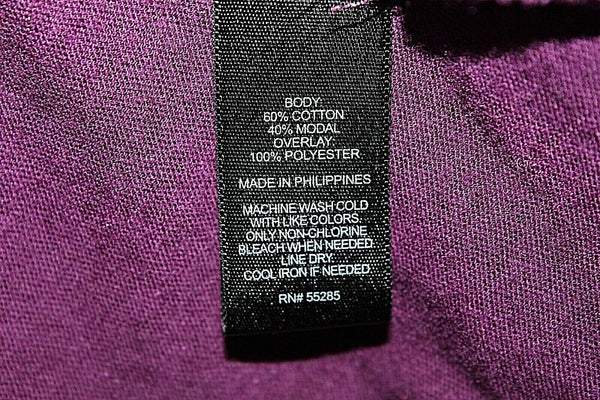 Express Sz XS Purple Black Sheer Overlay Butterfly Sleeve Poly Cotton Bld Top