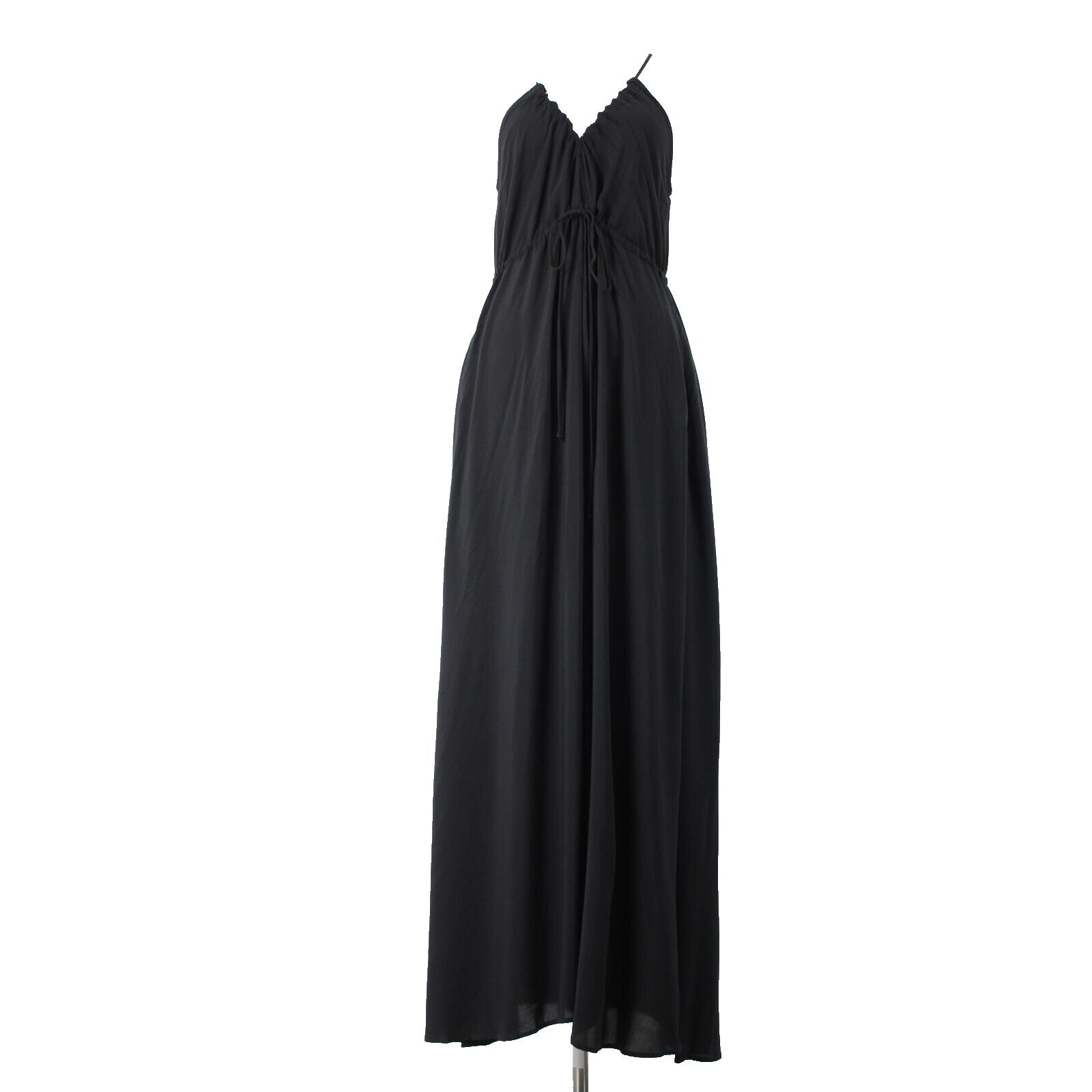 Tysa NEW $ 275 Sz 0/1 Black Open Back Unlined Pockets 100% Rayon Long Dress