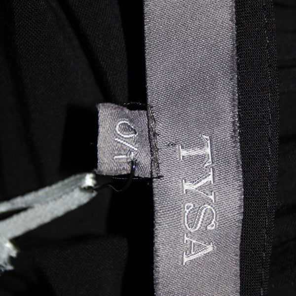 Tysa NEW $ 275 Sz 0/1 Black Open Back Unlined Pockets 100% Rayon Long Dress