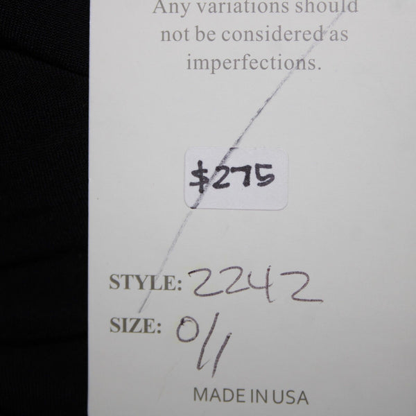 Tysa NEW $ 275 Sz 0/1 Black Open Back Unlined Pockets 100% Rayon Long Dress