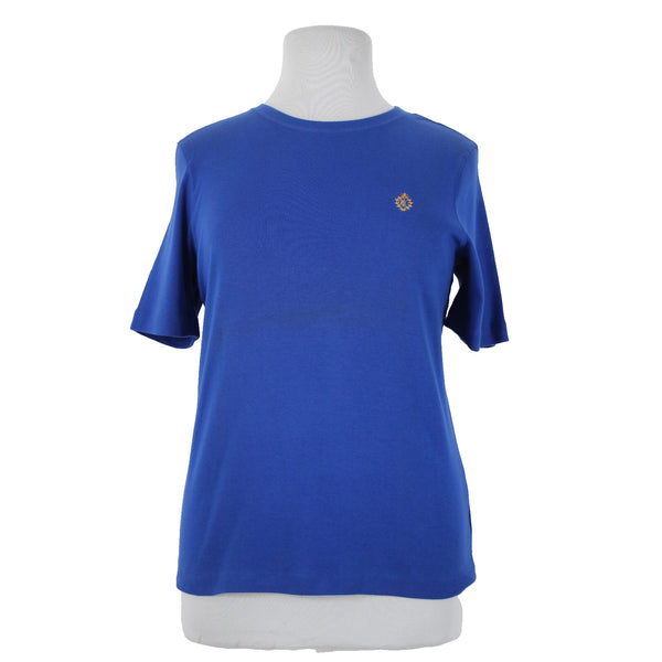 Lauren Ralph Lauren Madison Ave High NEW Sz 1X Royal Blue Embroidered Logo Top