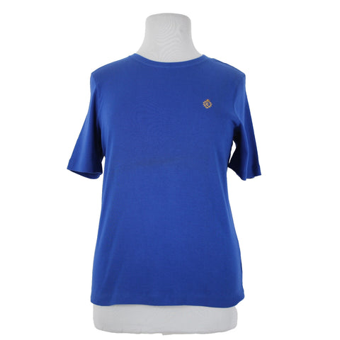 Lauren Ralph Lauren Madison Ave High NEW Sz 1X Royal Blue Embroidered Logo Top