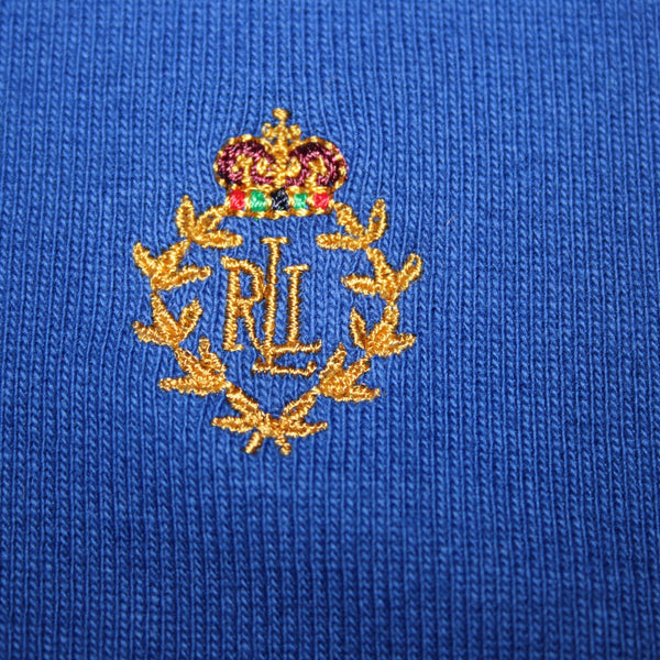 Lauren Ralph Lauren Madison Ave High NEW Sz 1X Royal Blue Embroidered Logo Top