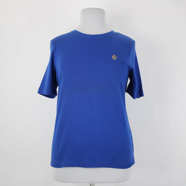 Lauren Ralph Lauren Madison Ave High NEW Sz 1X Royal Blue Embroidered Logo Top