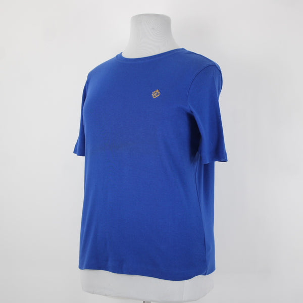 Lauren Ralph Lauren Madison Ave High NEW Sz 1X Royal Blue Embroidered Logo Top